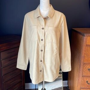 Talbots Textured Cotton Sand Castle Shirt Jacket Size Large